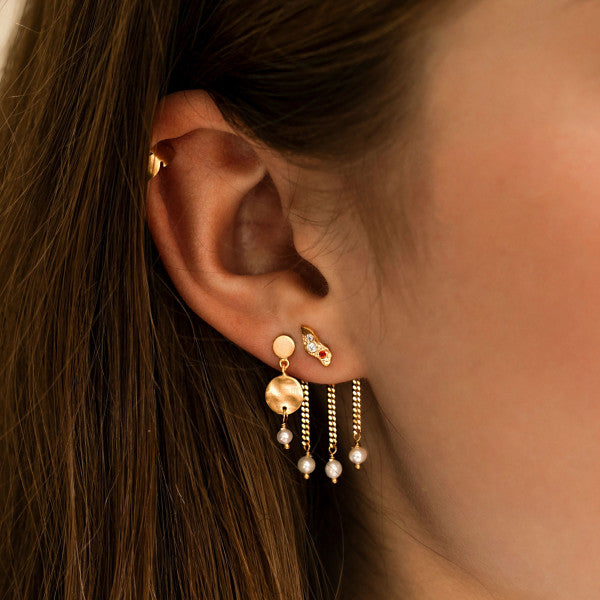 Tres petit ile de l'amour earring with burgundy, iceblue and light purple