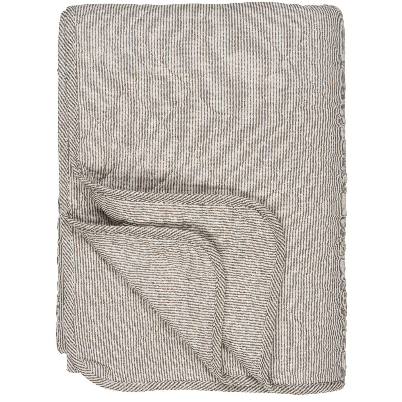 Quilt hvide og jordfarvede mælkedrengestriber