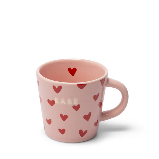 Ceramic espresso cup hearts - BABE pink 80ml