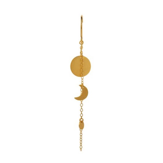 Sun and Moon Earring with Chain / Single
