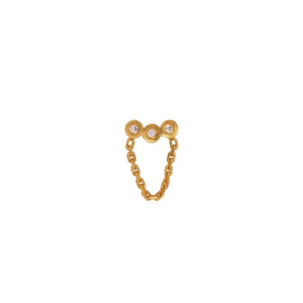 Three Dots with Mini Chain Earring / Single