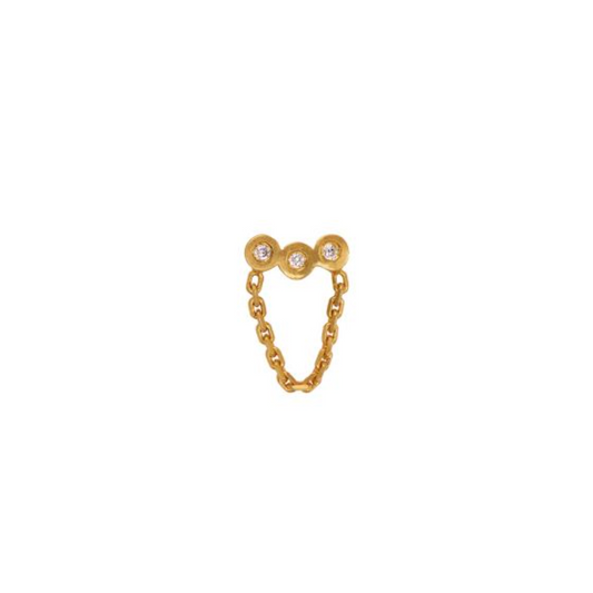Three Dots with Mini Chain Earring / Single