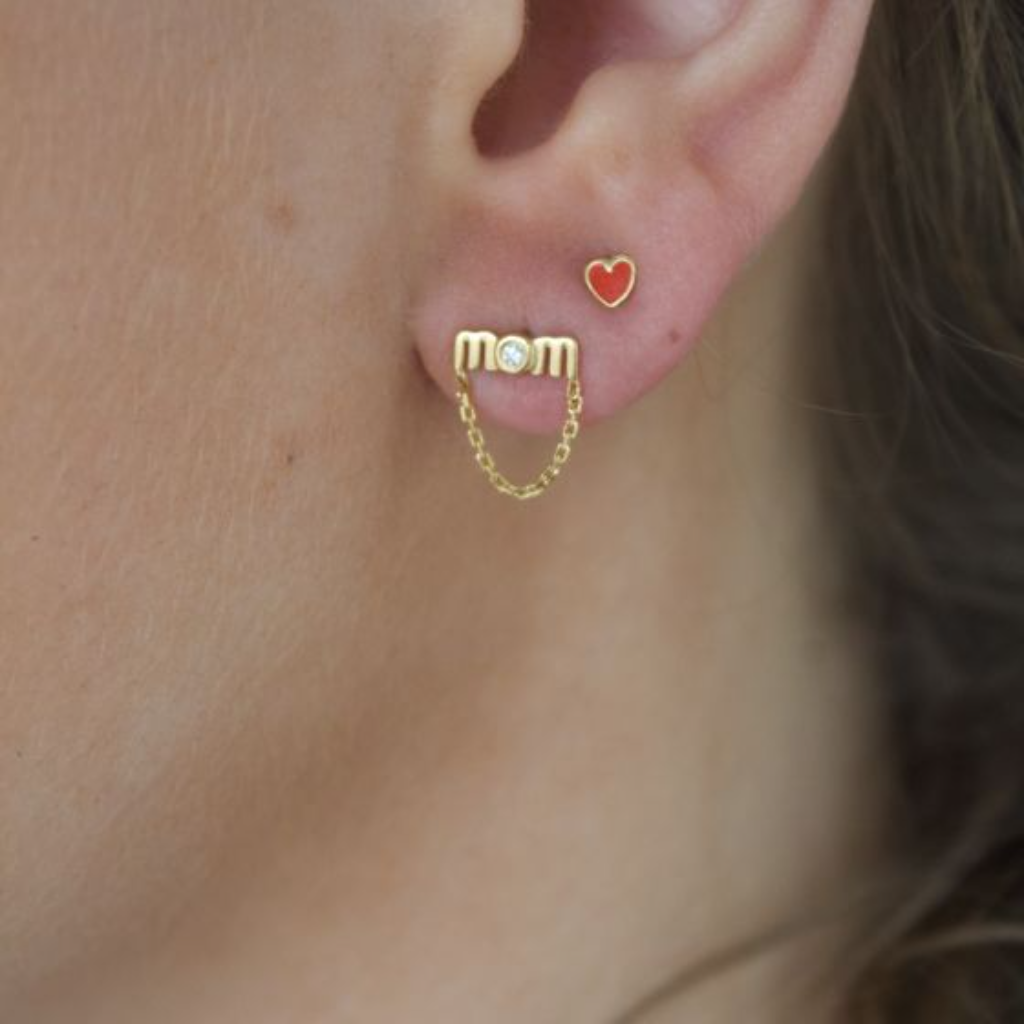 Ny Wow Mom Mini with Chain Earring / Guld
