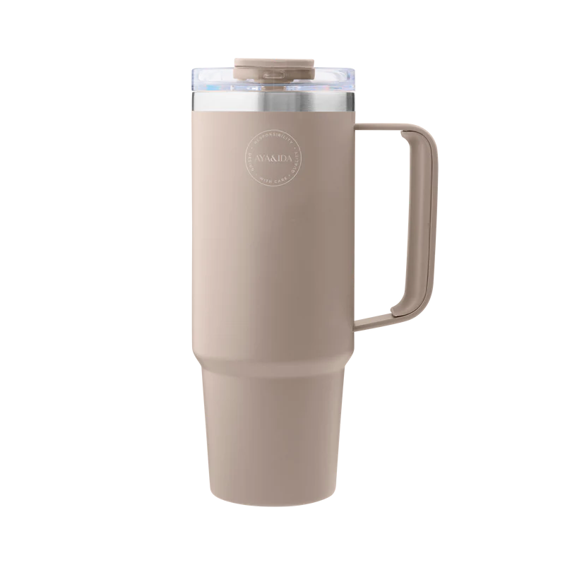 Thermo Cup with Straw 885 ml / Cream Beige