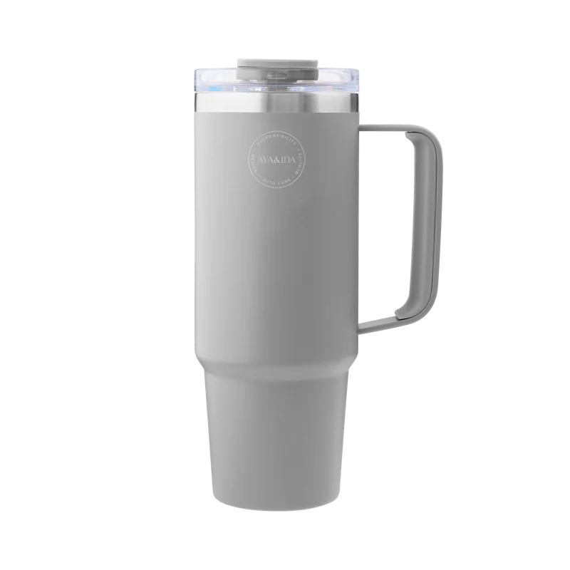 Thermo Cup with Straw 885 ml / Light Grey