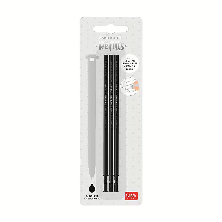 Refills til Erasable gel pens / 3 stk. / Sort