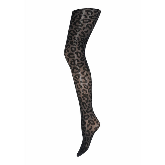 Leopard pantyhose / Anthracite