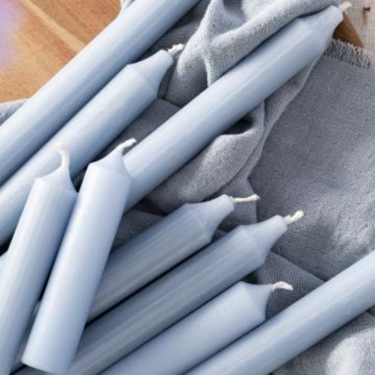 Kronelys himmelblå rustik