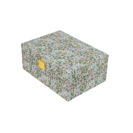 Jewelry box square / Liberty Poppy and Daisy Teal