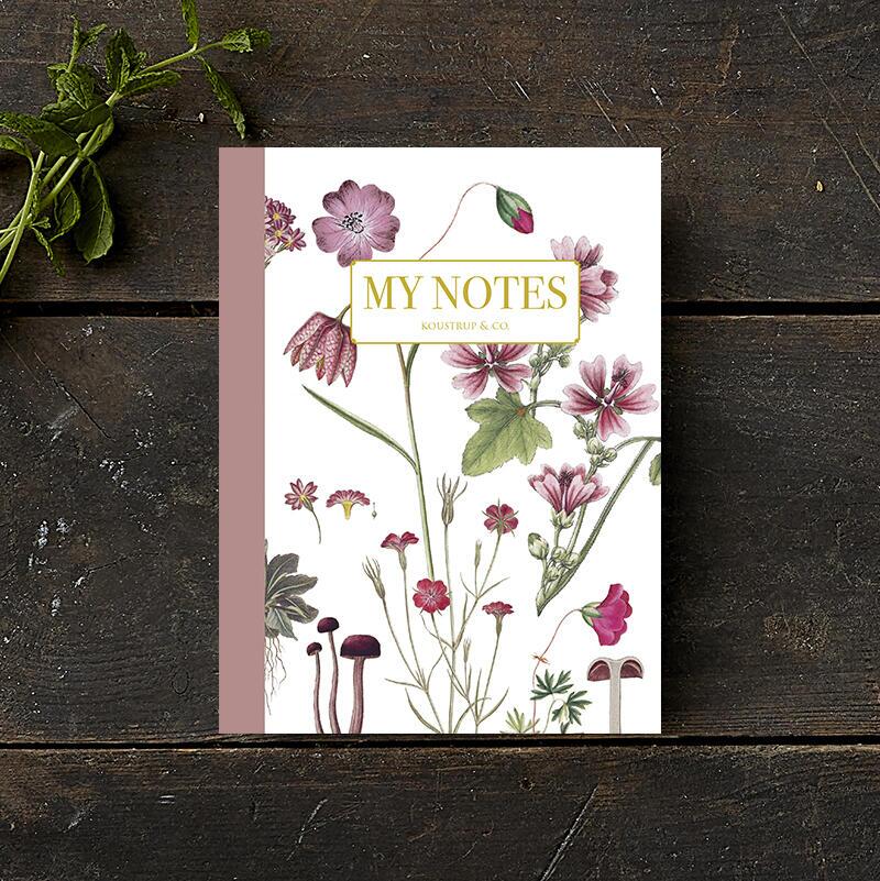 Noteshæfte / Rosa floral