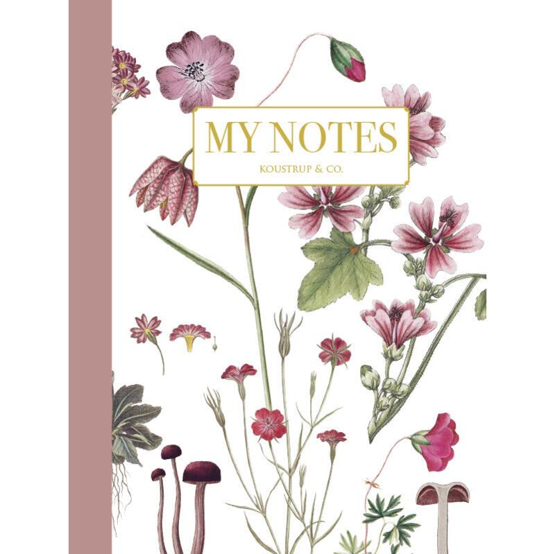 Noteshæfte / Rosa floral