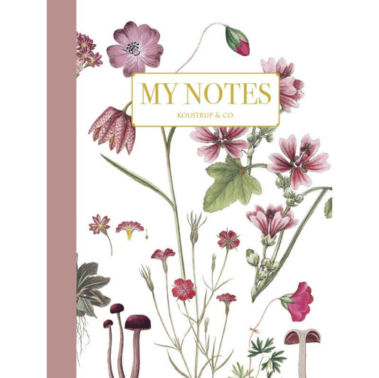 Noteshæfte / Rosa floral