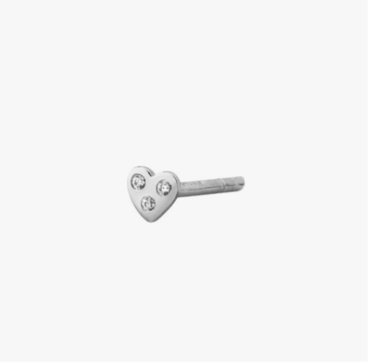 I love your heart Earring Silver - Single