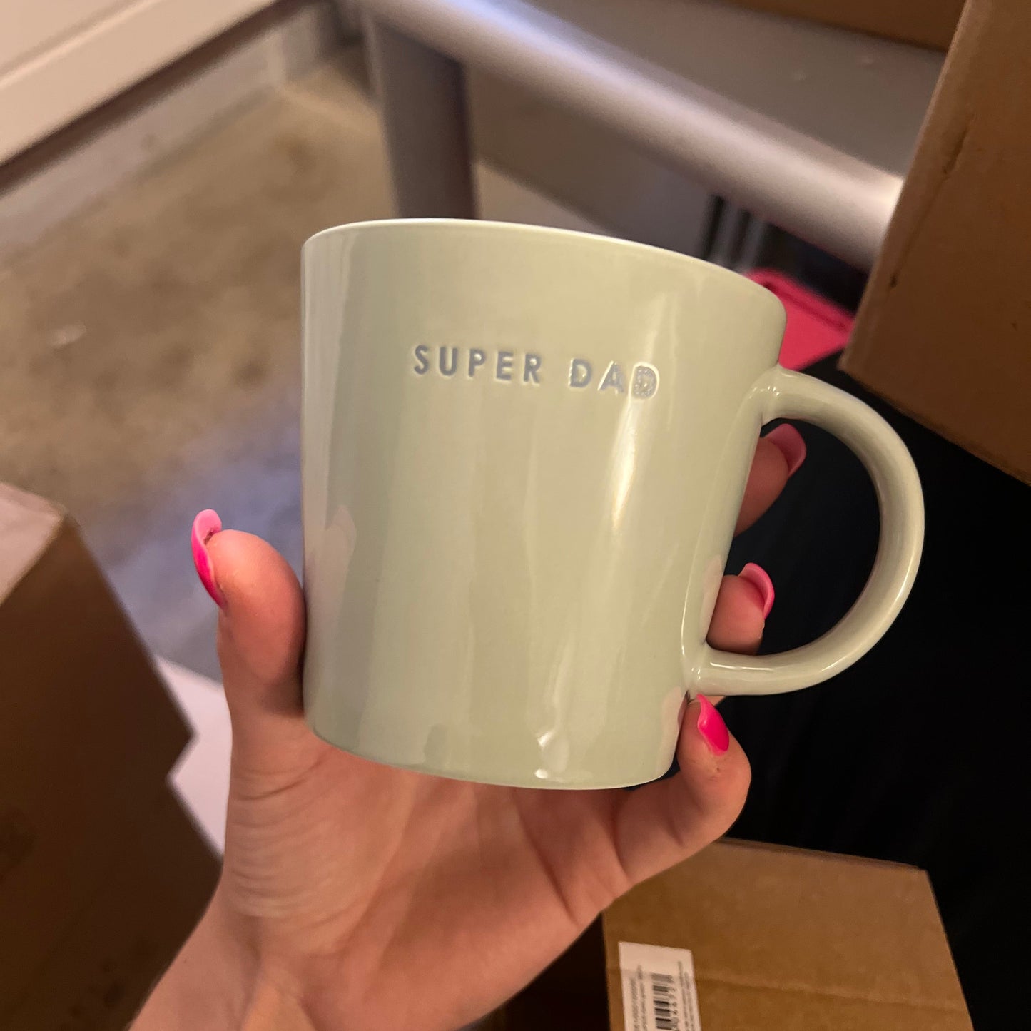 Ceramic Tea cup 350 ml - Super Dad Green