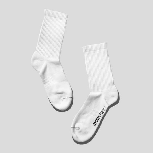 Tennis Sock Cotton Terry / Mid Calf / Alabaster White