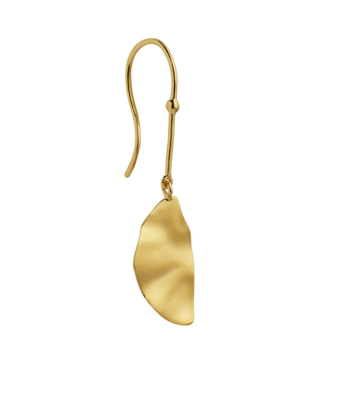 Hook with golden reflection moon earring right