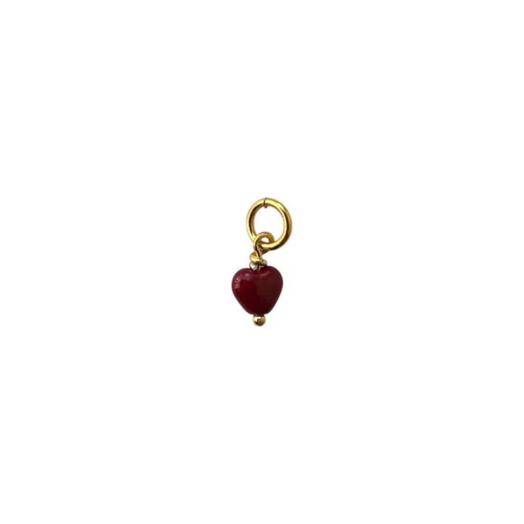 FRENCH MINI HEART PENDANT / Vedhæng / Wine