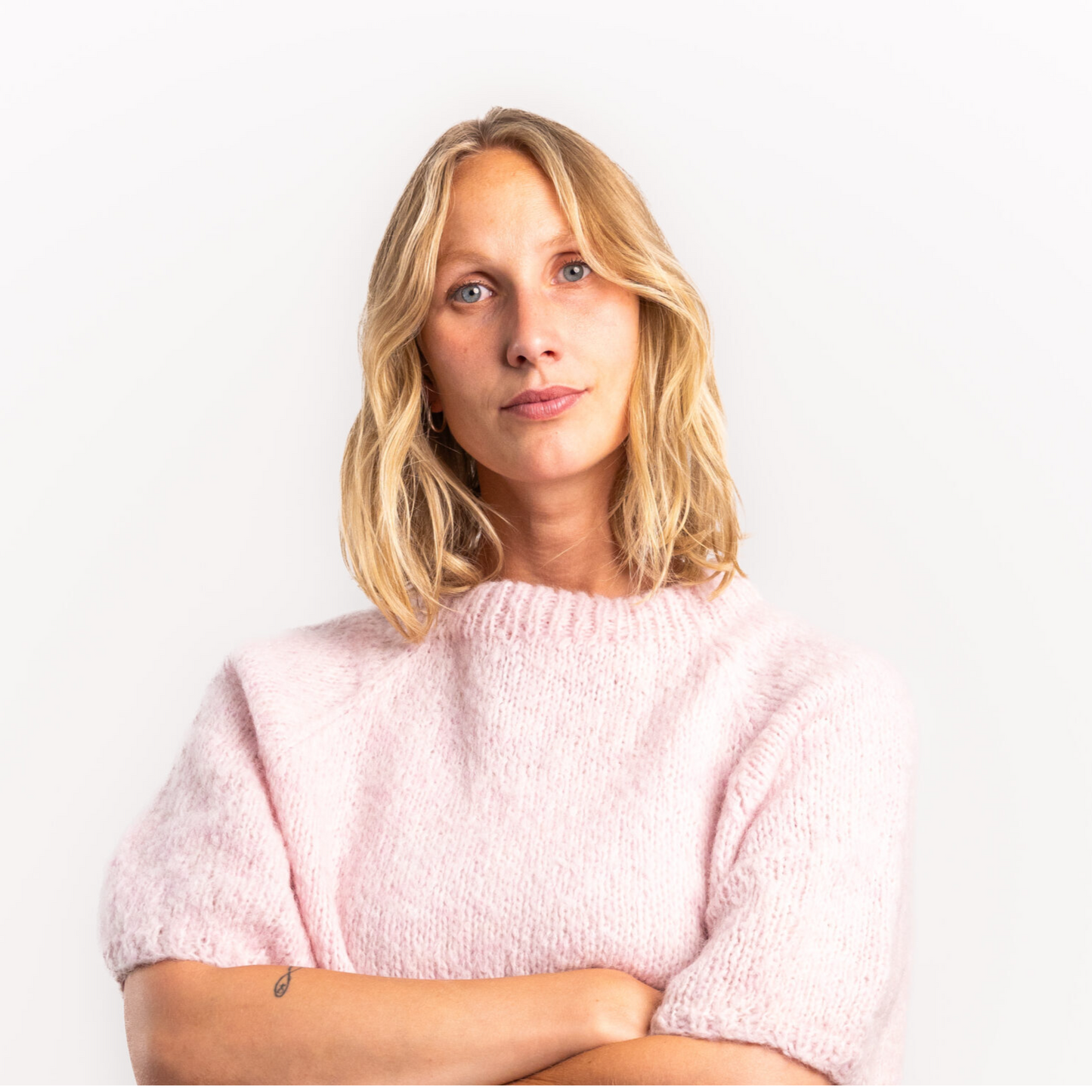 Ida alpaka strik / kortærmet / Pink