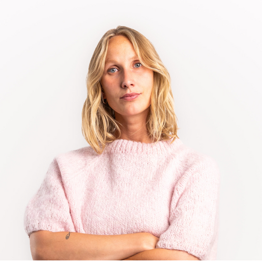Ida alpaka strik / kortærmet / Pink