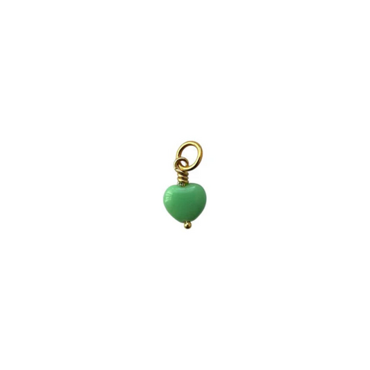FRENCH PETITE HEART PENDANT / Vedhæng / Seafoam