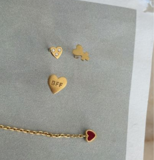 Dangling Love Heart Burgundy - Single