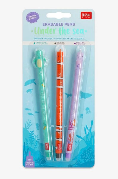 Erasable gel pen set / under the sea