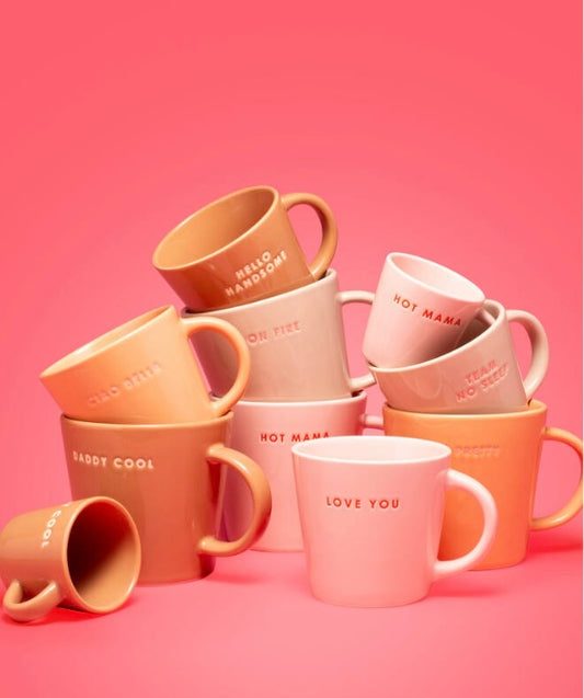 Ceramic cappucino cup 250ml - LOVE YOU pink