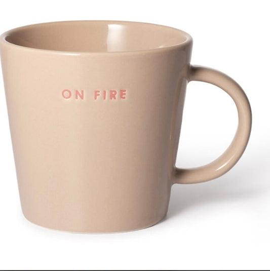 Ceramic tea cup 350ml - ON FIRE beige