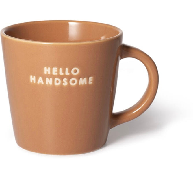 Ceramic cappucino cup 250ml - HELLO HANDSOME terracotta