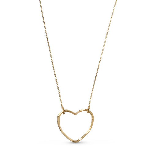 Organic Heart Necklace Chunky / Guld