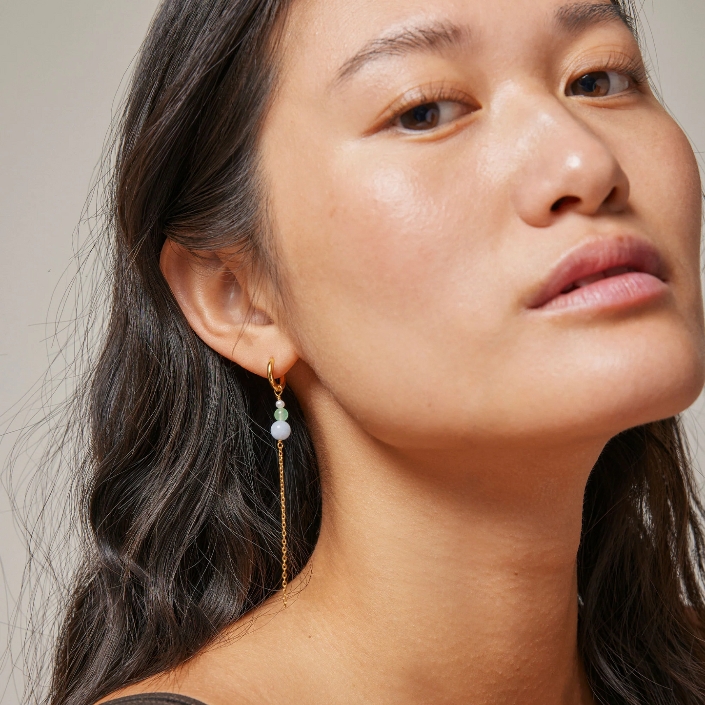 Jana Hoops / Pearl, Light Green and Light Blue