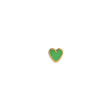 Petit love heart grass green enamel