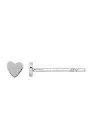 Petit love heart earring piece silver