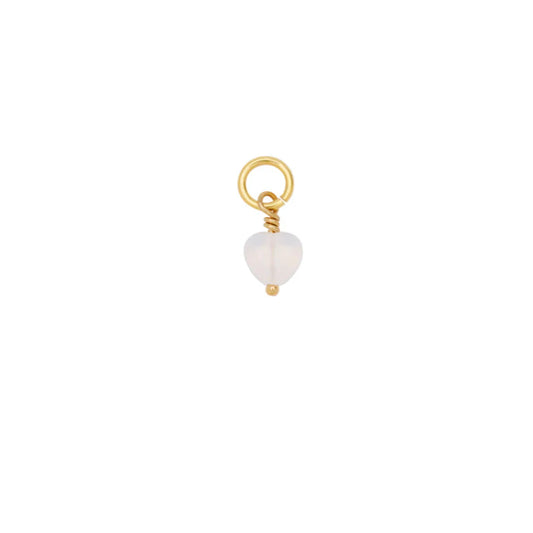 French mini heart vedhæng / Opal