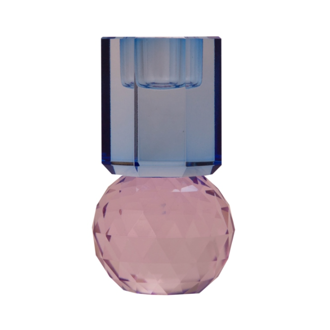 Krystal lysestage / Violet/kobolt