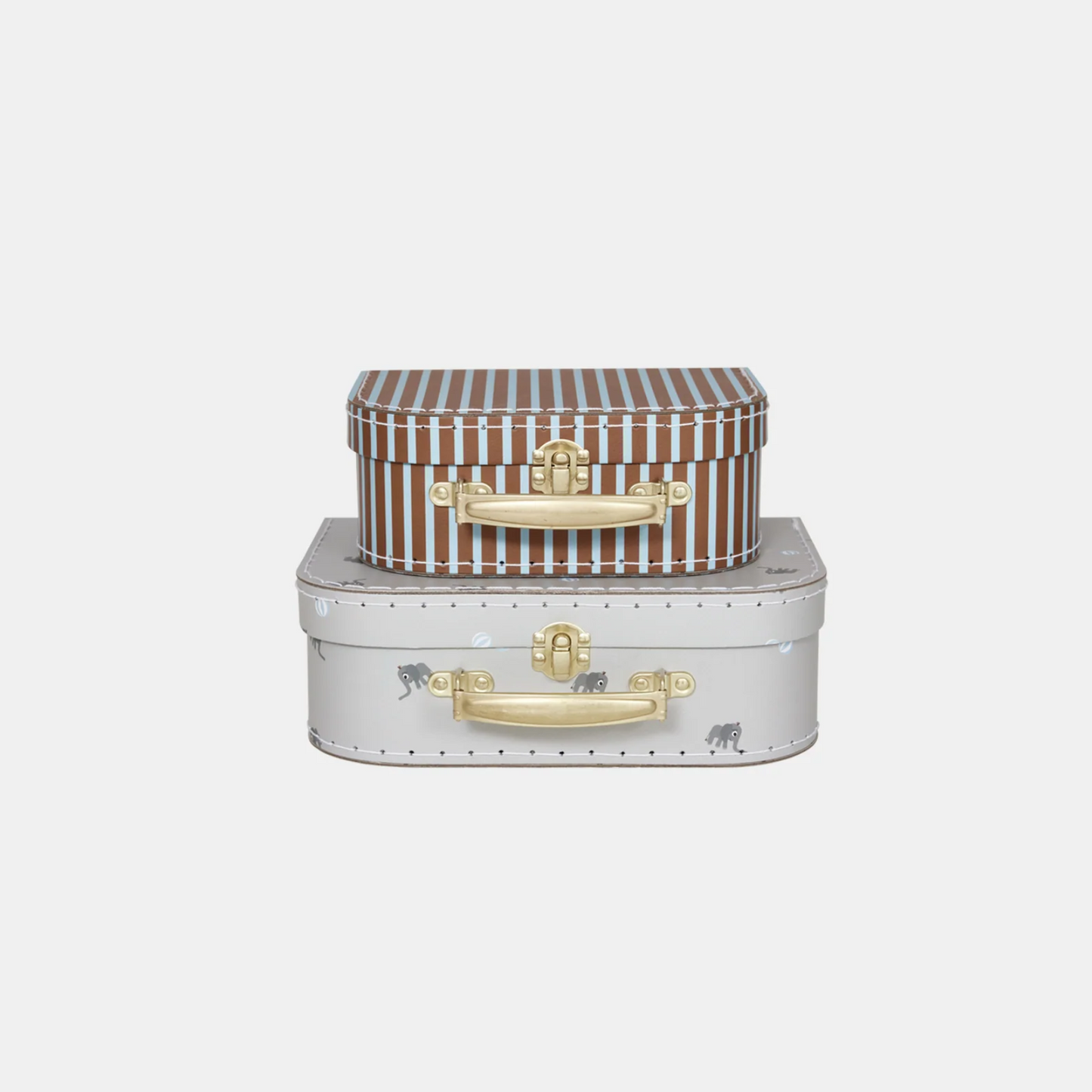 Mini kuffert sæt af 2 / Elefant & stribet