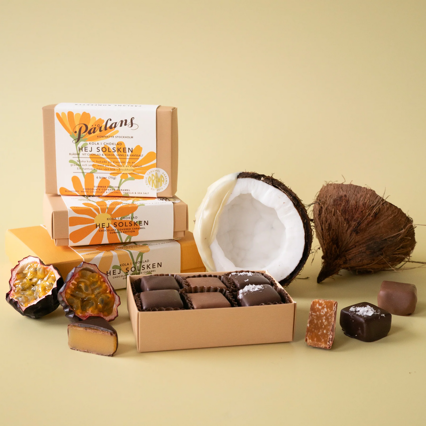 Chokolade covered caramels / HELLO SUNSHINE 6 pieces