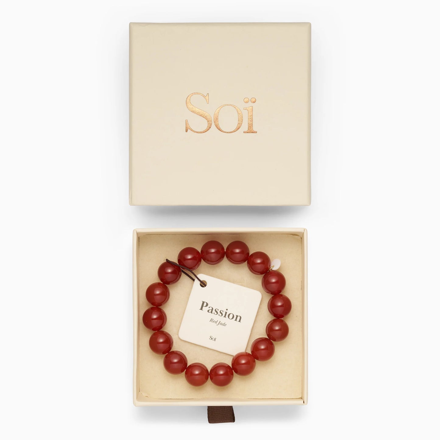 Petite Rød Jade Stretch / Armbånd / Stor