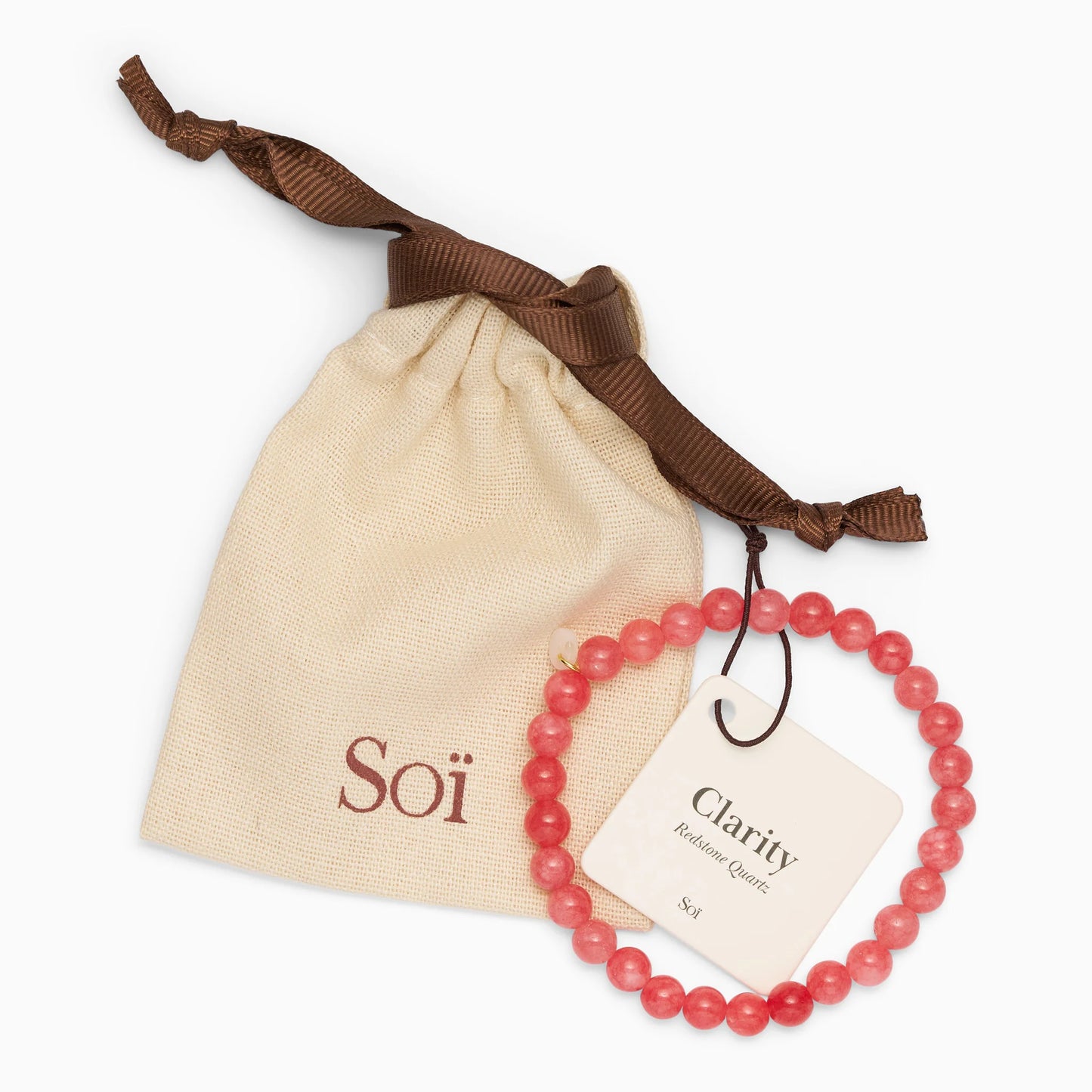 Essential Redstone Quartz Stretch / Armbånd / Mellem