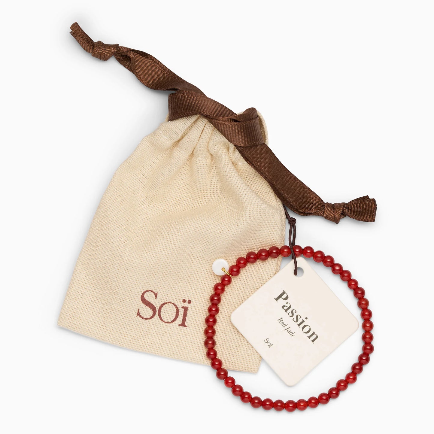 Petite Rød Jade Stretch / Armbånd / Lille