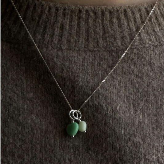 FRENCH PETITE HEART PENDANT / Vedhæng / Seafoam