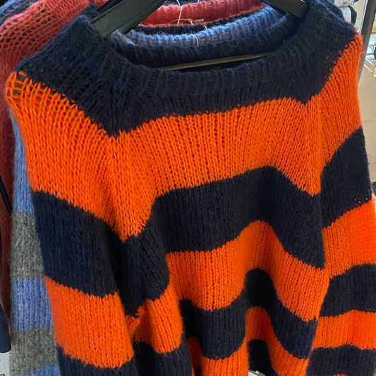 Peace sweater / Orange & Sort