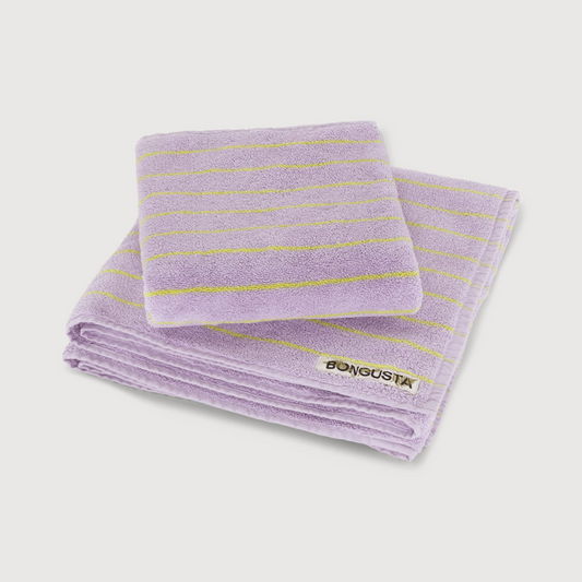 Naram Guest towel / Lilac & Neon yellow
