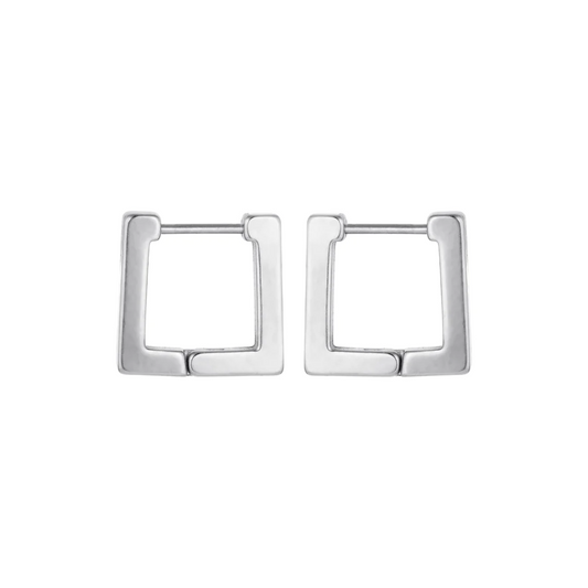 Shape earring Small square Sølv