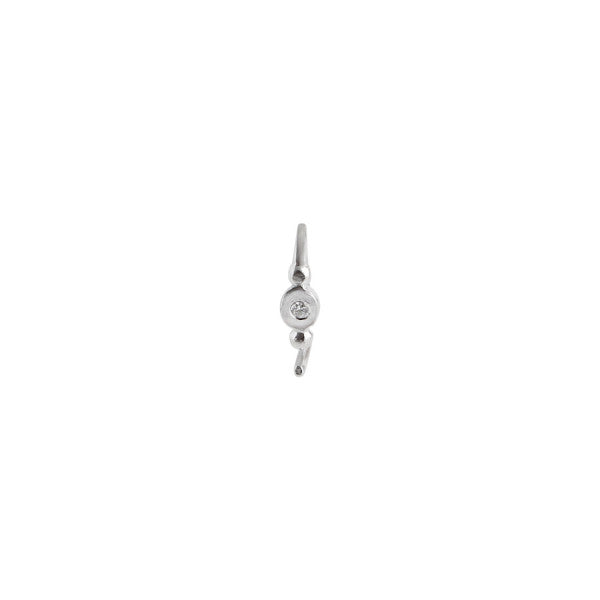 Petit bon-bon white zircon earring silver