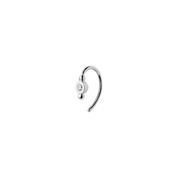 Petit bon-bon white zircon earring silver