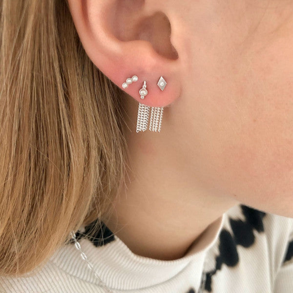 Three dots earring piece silver