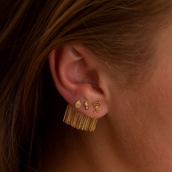 Trés petit velvet earring with stones