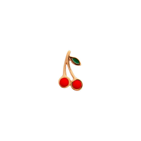 Petit cherry earring enamel / Red