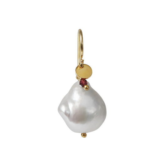 Baroque Pearl earring with gemstone